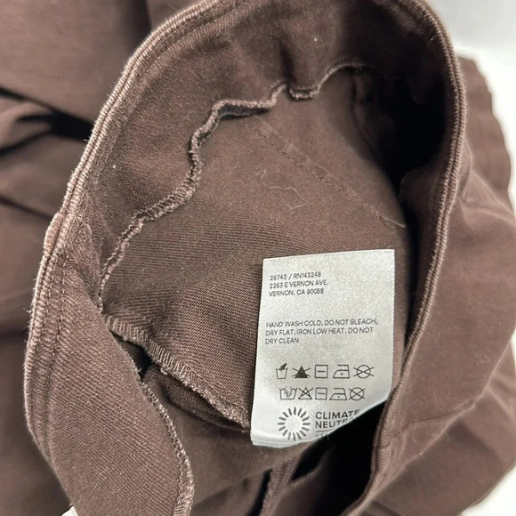 Reformation Pants Straight Leg Trousers Back Zip Cotton Stretch Brown Size 2 - Picture 6 of 8